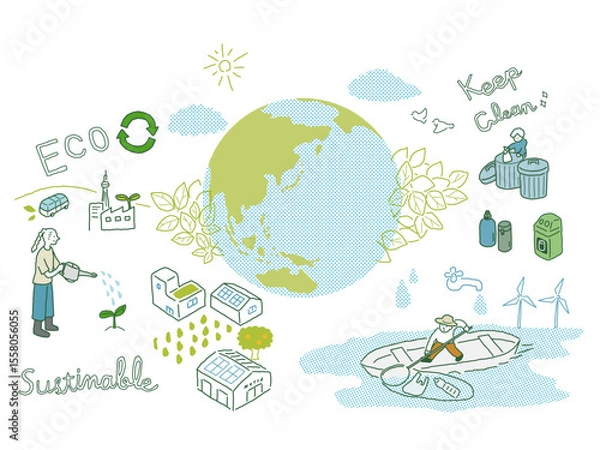Obraz 地球の環境を大切に活動する人々