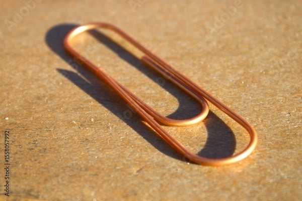 Obraz rose gold paperclip up close