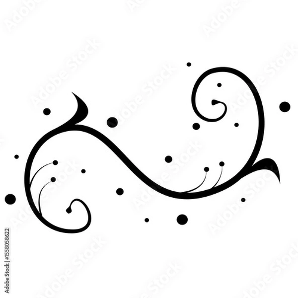 Fototapeta Vignette with leaf - ornament flower