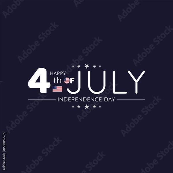 Fototapeta Minimalist 4th of July Design with Elegant Flag Accents