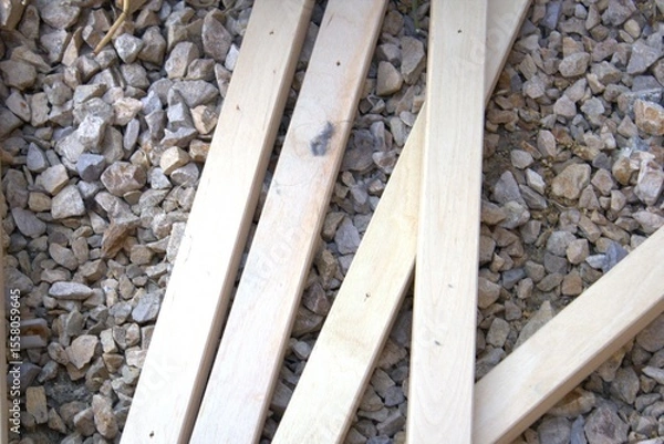 Obraz unpainted wood framing for construction