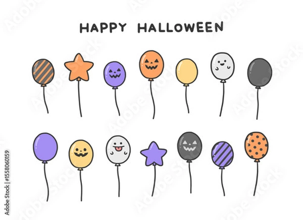 Obraz いろいろなハロウィンの風船セット