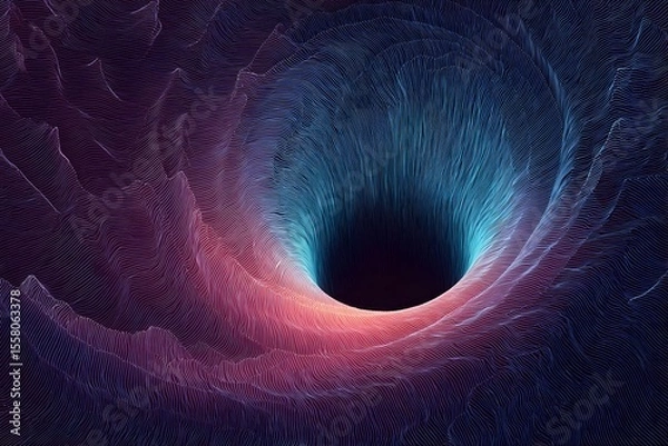 Fototapeta An abstract and stunning depiction of a black hole, showcasing gravitational forces and cosmic wonder