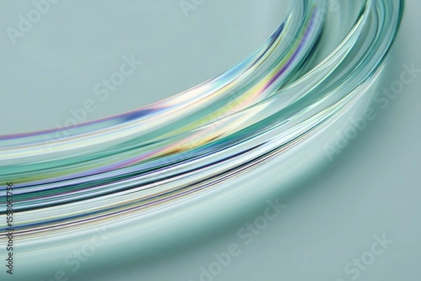 Obraz Abstract and elegant swirling lines in shades of green and blue, creating a sense of fluidity and movement