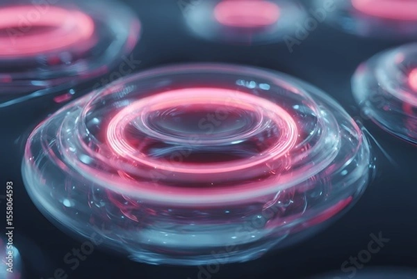 Obraz Abstract 3D image of glowing energy cells or technology