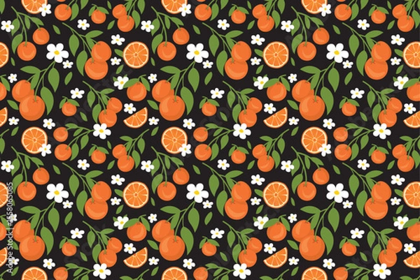 Obraz Orange Fruit Seamless Pattern Background Wallpaper.cdr