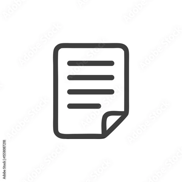 Fototapeta Written letter icon with a simple document for correspondence and communication. Perfect for messaging apps, websites, and presentations.