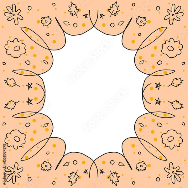 Fototapeta Frames & Patterns - cute border hand drawn