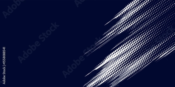 Fototapeta Dots halftone white \u0026 blue color pattern gradient grunge texture background. Dots pop art comics sport style vector illustration, eps10