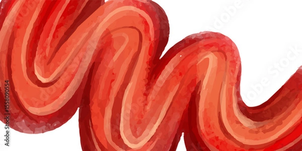 Fototapeta Red liquid background. Beautiful abstraction of liquid paint in a slow flowing and smoothly mixing mixture. Vector illustration