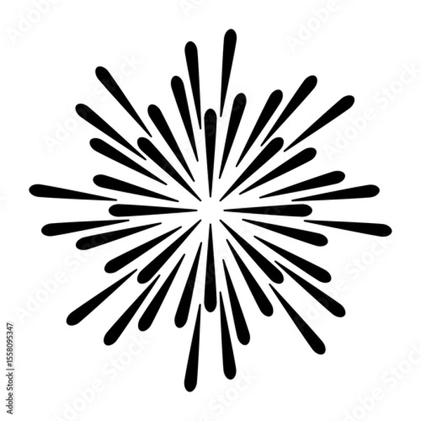 Obraz シンプルな打ち上げ花火　放物線のイラスト