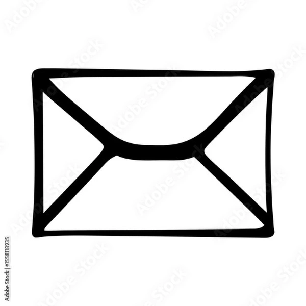 Fototapeta Email envelope icon, Mail symbol vector, Doodle letter envelope icon