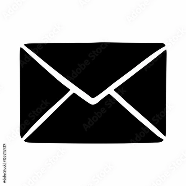 Fototapeta Email envelope icon, Mail symbol vector, Doodle letter envelope icon