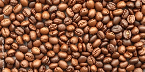 Fototapeta Flat vector illustration of light, medium, and dark roasted coffee beans in various stages ,  texture,  graphic