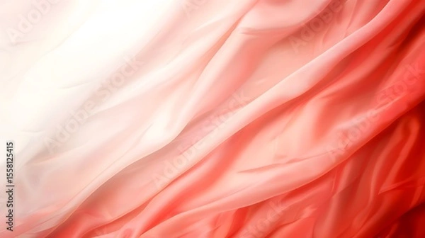 Fototapeta Smooth Satin Fabric with Gentle Drapes and Elegant Color Gradients in Soft Light