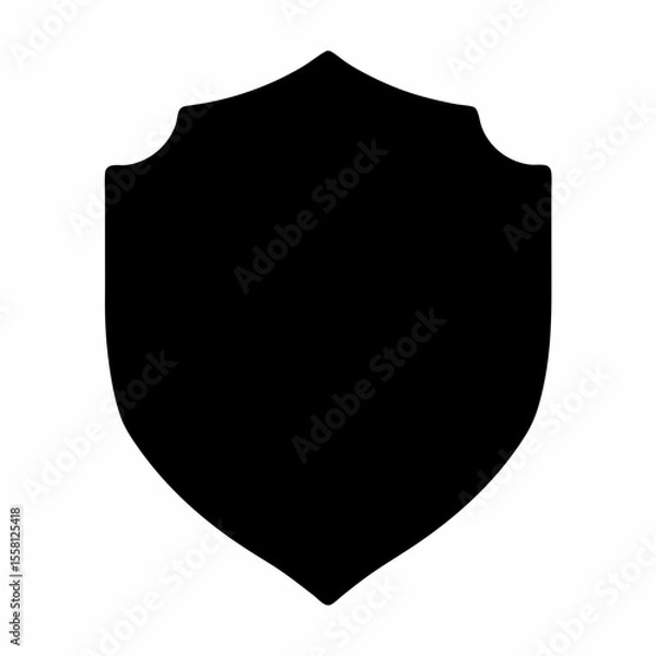 Fototapeta Shield silhouette, Shield icon. Shield flat vector illustration design