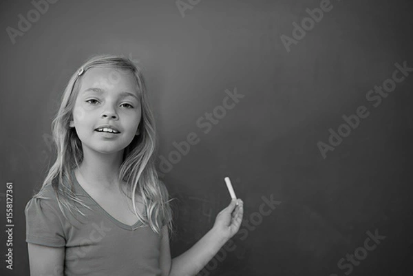 Obraz Schoolchild with blackboard