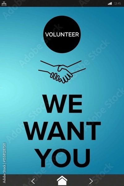 Obraz Digitally composite image of We Want You text with icons