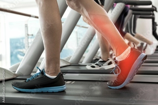 Obraz Jogger experiencing ankle pain