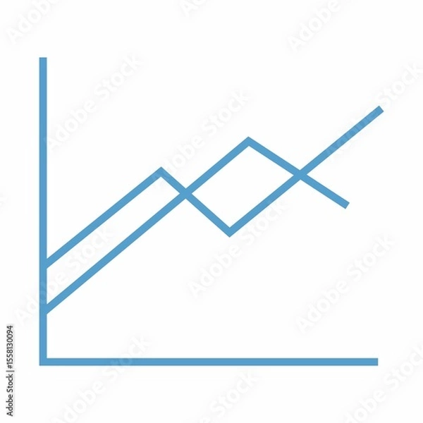Obraz Digital image of blue line graph