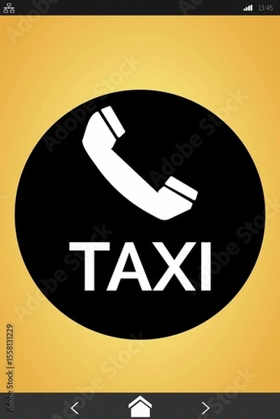 Obraz Vector image of taxi text with phone