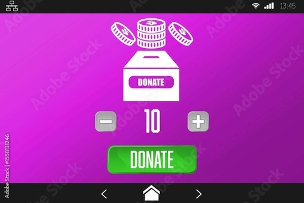 Obraz Vector icon of donation, Close-up