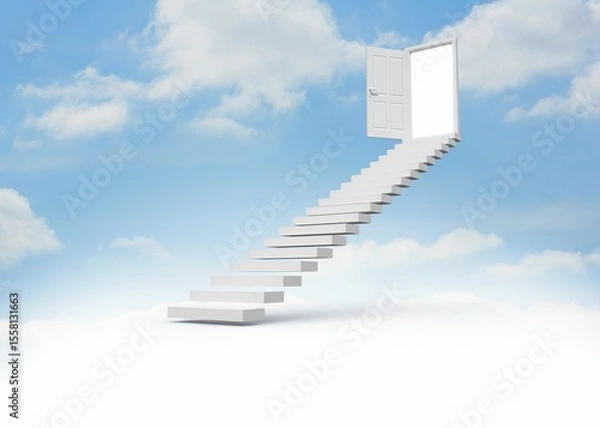 Obraz Steps leading to open door in the sky