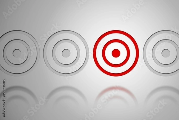 Fototapeta Red and grey target pattern