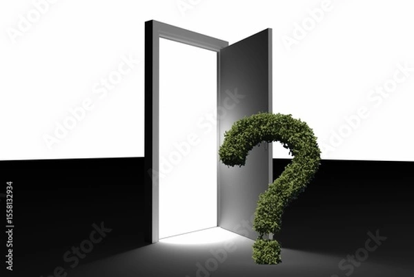 Obraz Question mark of topiary at doorway