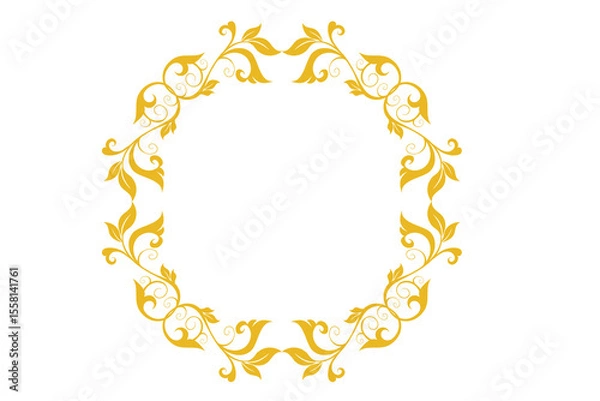 Obraz Golden floral frame with vintage decorative pattern