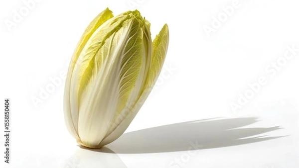 Fototapeta Fresh Endive Vegetable Isolated on White Background with Shadow
