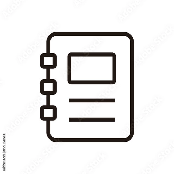 Obraz Notebook of Education and Learning web icons in line style. School, university, textbook, learning. Vector illustration.