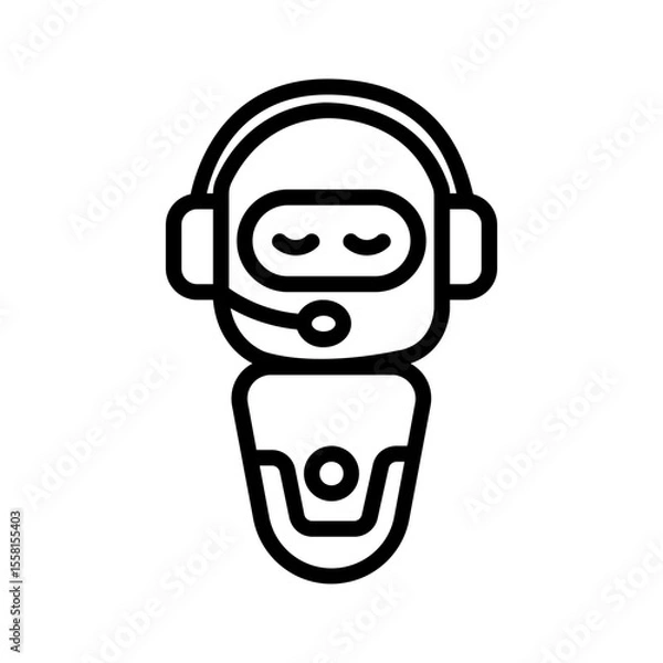 Obraz Vector black line icon for Robot