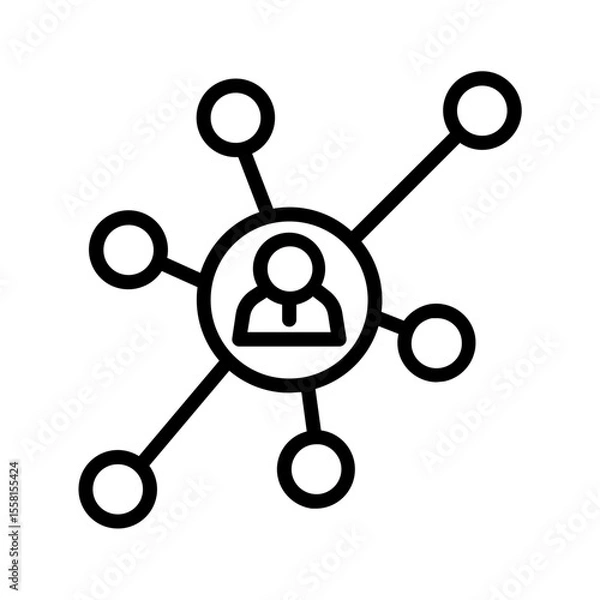 Obraz Vector black line icon for Share