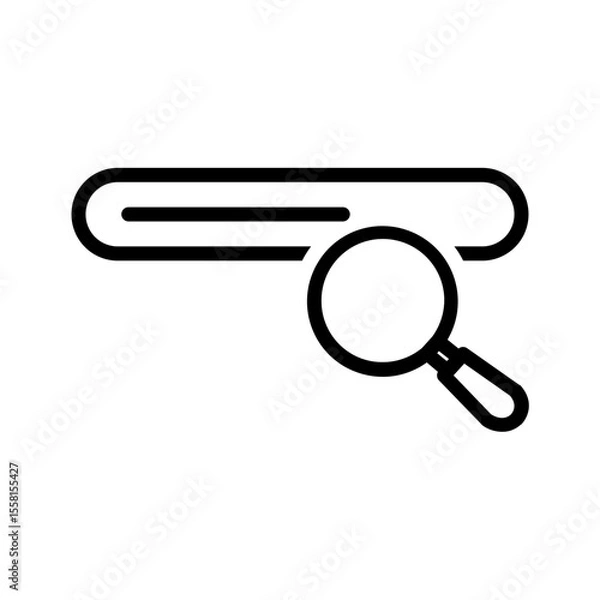 Obraz Vector black line icon for Search
