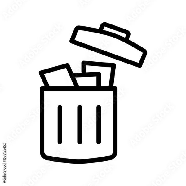 Obraz Vector black line icon for Trash