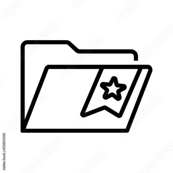 Obraz Vector black line icon for Bookmark