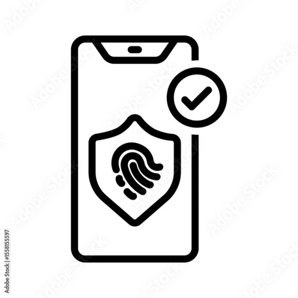 Obraz Vector black line icon for Fingerprint