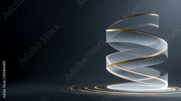 Obraz Digital abstract art featuring fluid motion curves