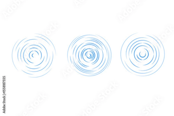 Fototapeta vector concentric ripple circles line set. Clip art isolated on transparent background.