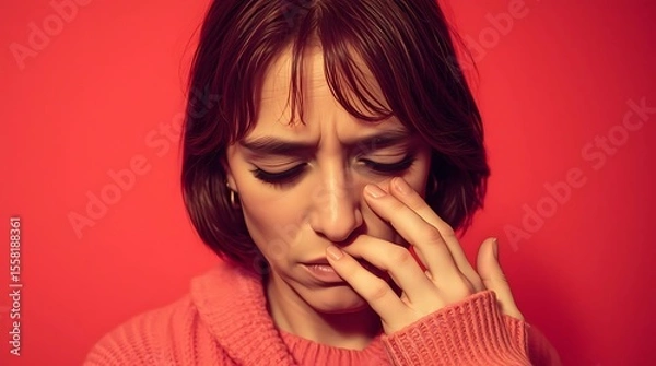 Fototapeta A person actively pretends to be uninterested or apathetic, despite potentially holding genuine curiosity