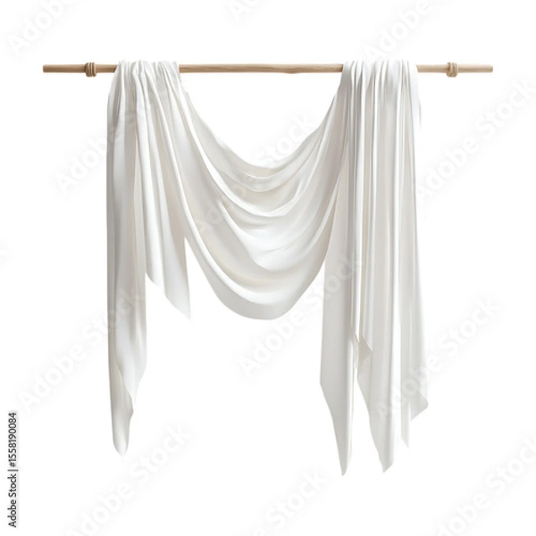 Obraz Elegant White Drape Fabric Perfect for Interior Design Inspiration