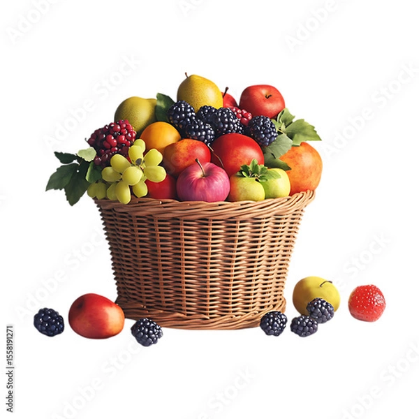 Obraz Vibrant Fruit Basket A Colorful Collection of Fresh Produce