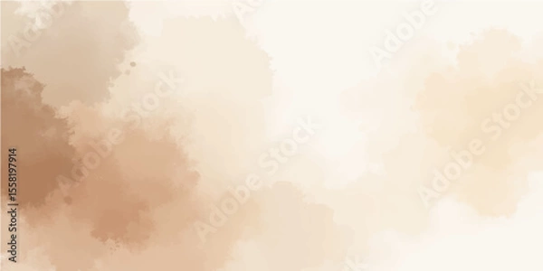 Obraz Vintage bright brown sky with white clouds and sun, a textured cloudscape perfect for a grunge background