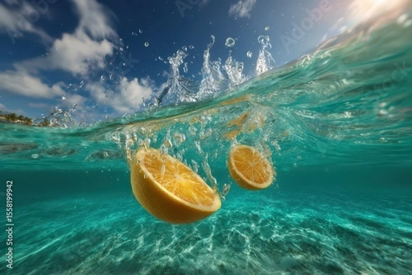 Obraz Half cut citrus banner