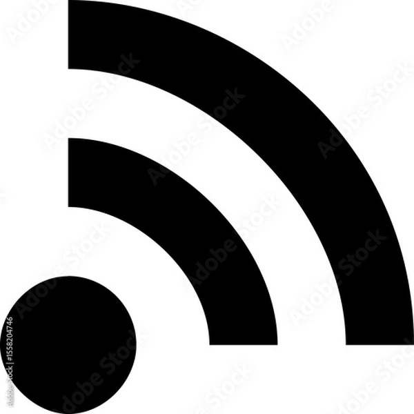 Obraz RSS Feed Symbol Icon Black Vector Design