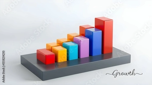 Obraz business graph on white background