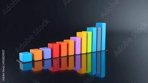 Obraz business graph on black background