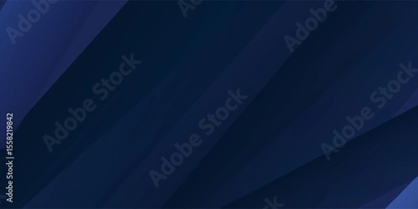 Obraz Modern dark blue paper background with dark 3d layered line triangle