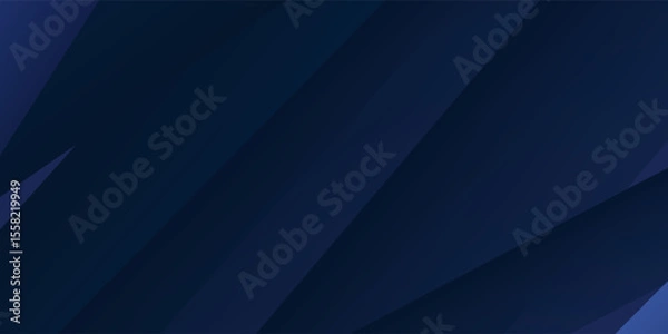 Obraz Modern dark blue paper background with dark 3d layered line triangle